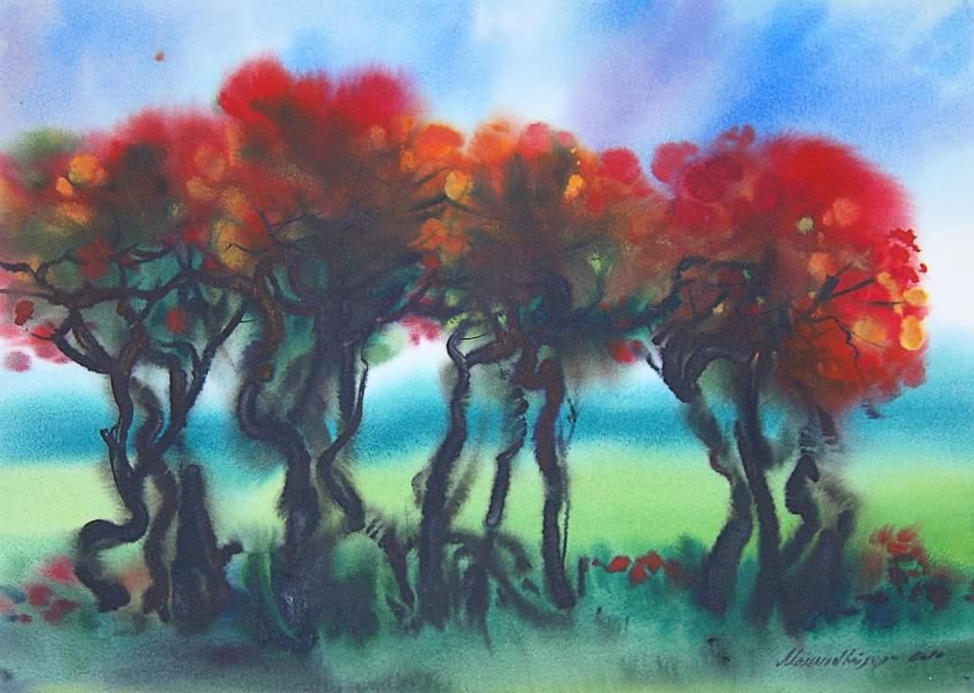 AzCarpetMuseum's tweet photo. 🇬🇧 Mammadhusein Huseynov's graphics are of particular interest.​ Here he mainly uses​ ink pen and watercolor on paper.​ Landscapes of the Neftchala district​ are dominant among his graphics. The artist was​ born and grew up there.​ 
More: https://t.co/6PzKtzjnBr https://t.co/ixITyJ147i