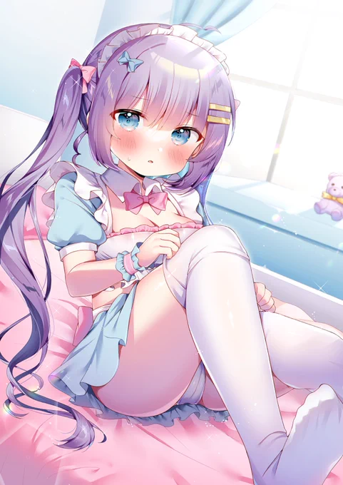 「あ、あんまり見ないでください……」
#オリジナル #白タイツの日 
