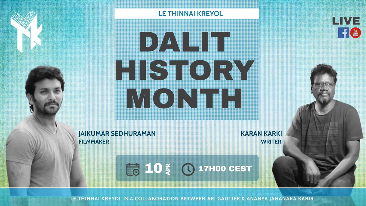 To mark Dalit history month <a href="/ananya_jahanara/">Ananya Jahanara Kabir FBA</a> and i are inviting <a href="/sennailfilm/">SENNAILFILM</a> Jaikumar Sedhuraman and Sattaikaari writer Karan Karki.
You can watch for free Sennai vimeo.com/583211838
