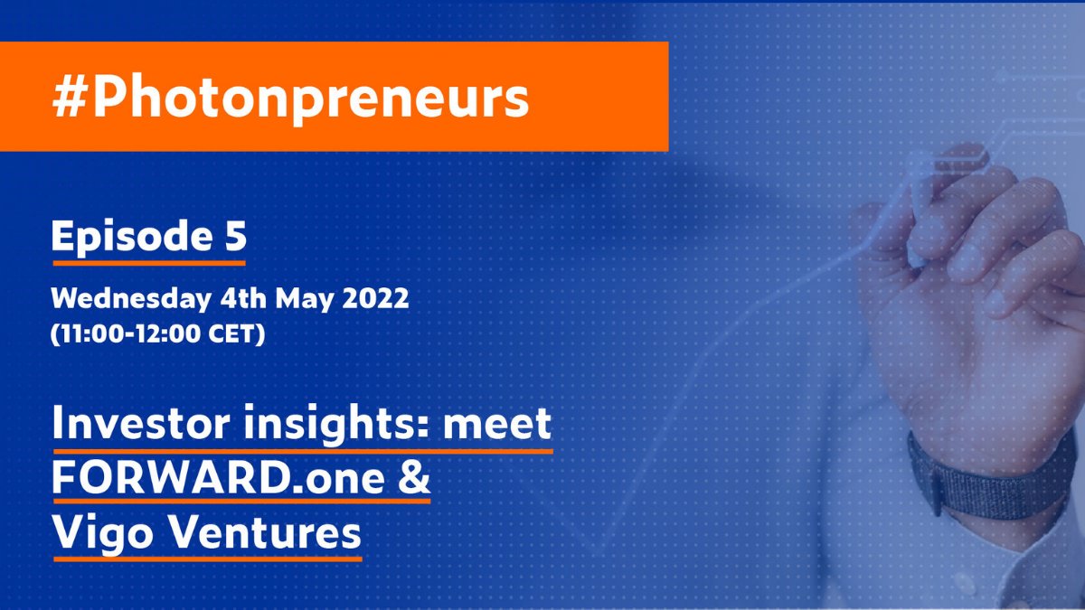⚠️Join us for episode 5 of #Photonpreneurs webinar!
Meet Forward One &amp; Vigo Ventures two VCs focused on photonics and deeptech.

🗓️Wednesday 4th May
👉Book your free seat: bit.ly/3LuETB9 

#FundingChampions #photonicseu #photonics21 #entrepreneurship #raisingcapital