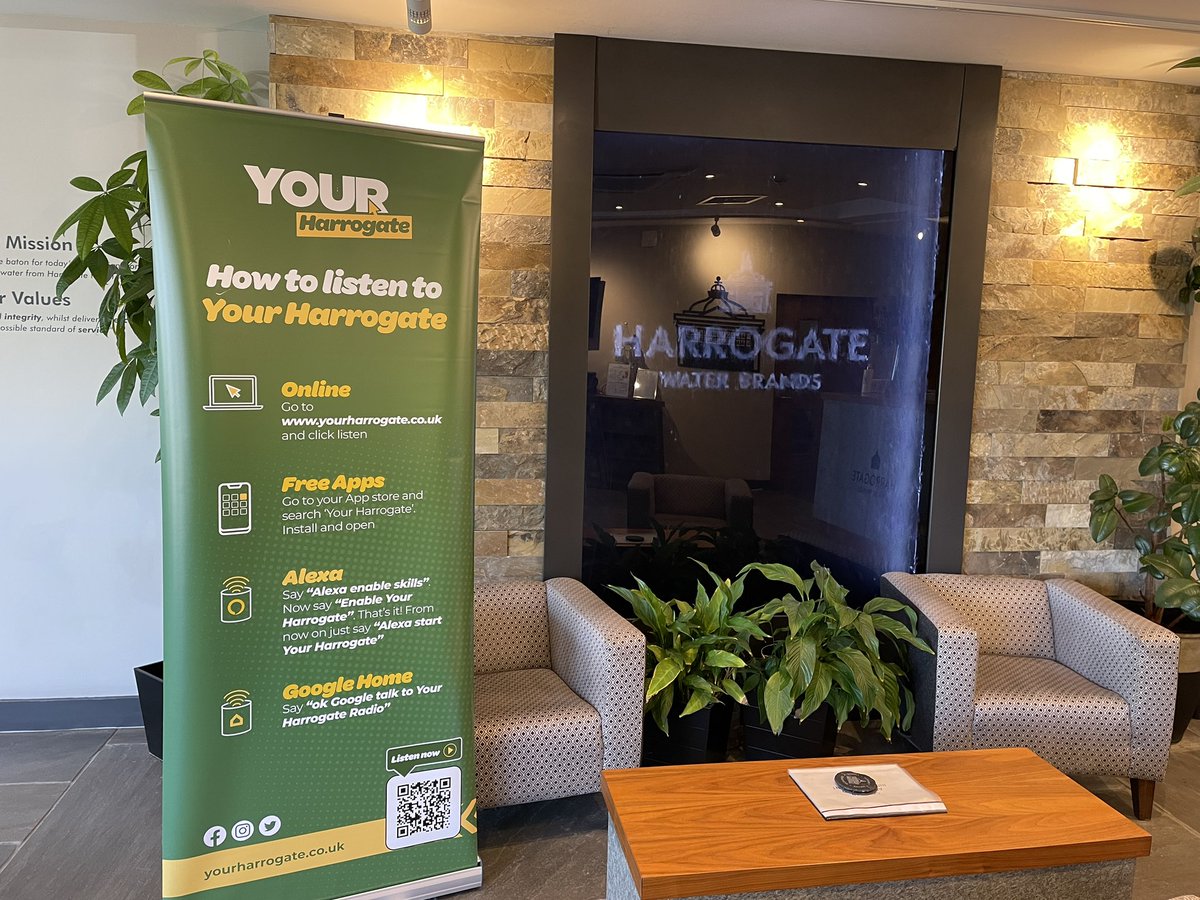 We’ve arrived at @HarrogateSpring HQ for our special broadcast between 10-2pm! Tune in to @PeteEgerton on DAB, online and on your smart speaker as we delve a bit deeper into one of the fastest growing brands across the world… 💧