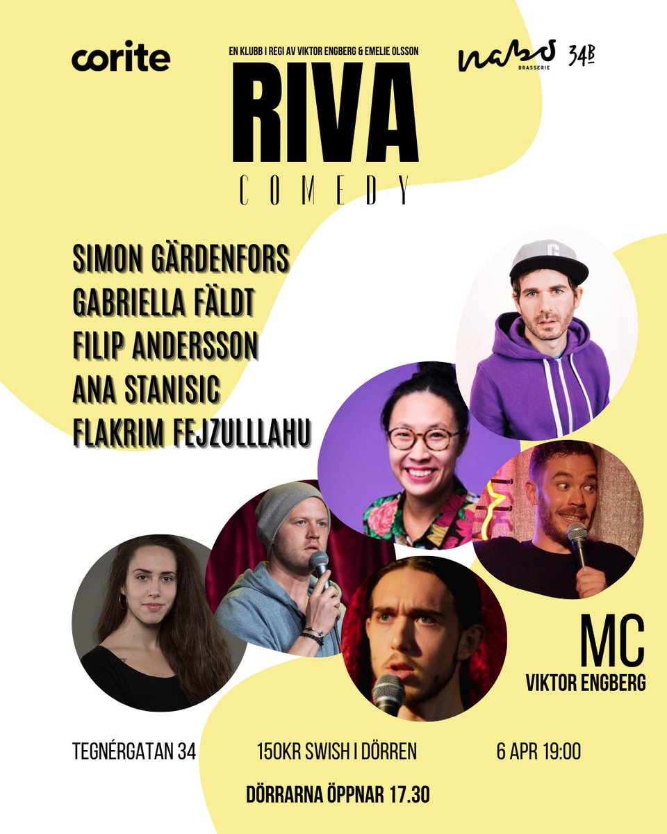 frokensvarare's tweet photo. kom till riva ikväll i Vasastan! 

@JensMedJ_Falk hoppar in som MC. @gardenfors kör! @filipjandersson OSV! 

insläpp från 17.30. peerfekt AW

150kr swish i dörren så ba https://t.co/MBQFxXkMy1