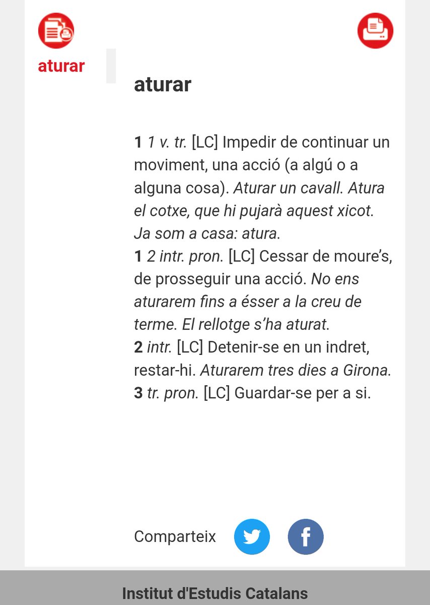 Um falso amigo curioso entre o galego e o catalám é o verbo ATURAR. Em ambas as línguas tem a mesma forma e vem do mesmo “obtūrare” latino, mas tem significados e usos diferentes:

Em galego, ATURAR é “suportar, aguentar”. Em catalám, ATURAR é “parar, deter”.