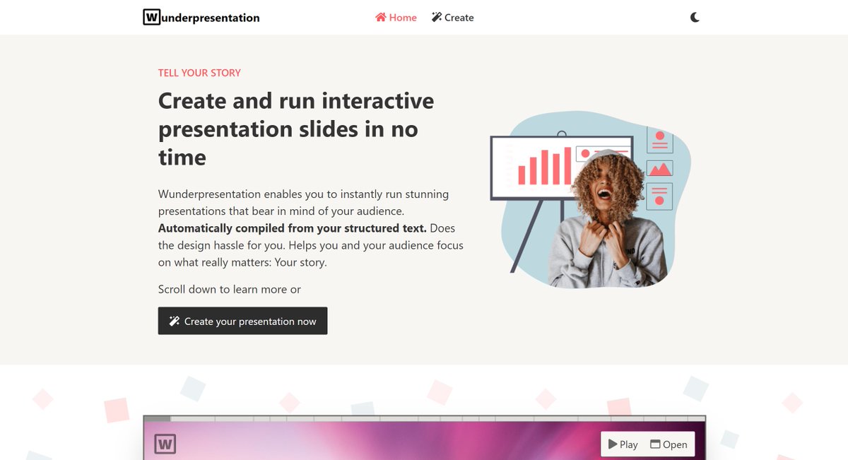 12. Wunderpresentation (<a href="/wunderpresi/">Wunderpresentation - Slides for Notion</a>)

Create and run interactive presentation slides in no time

Price: 100% free

wunderpresentation.com