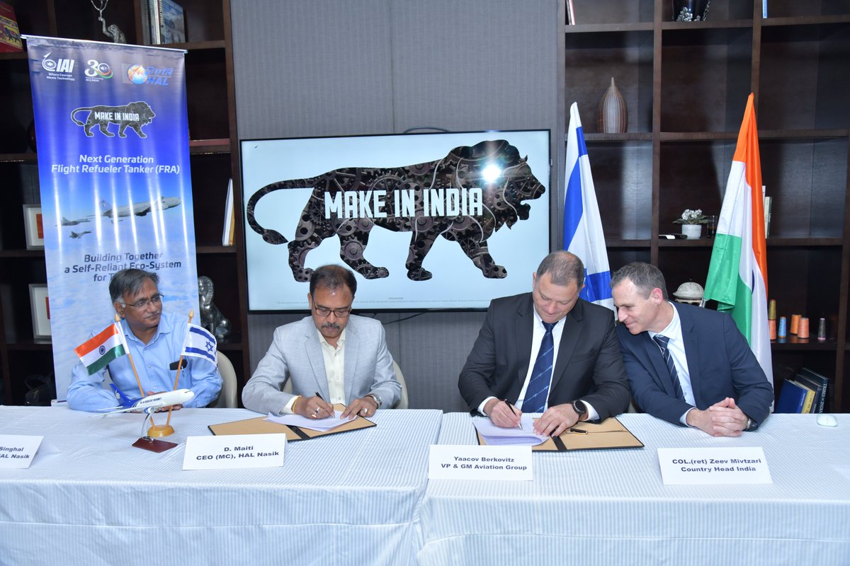 HALHQBLR's tweet image. In a move aimed at bolstering the ‘Make in India’ campaign, HAL has entered into an MoU with Israel Aerospace Industries to convert civil (passenger) aircraft into Multi Mission Tanker Transport aircraft in India. @SpokespersonMoD  @drajaykumar_ias @DefProdnIndia @gopalsutar