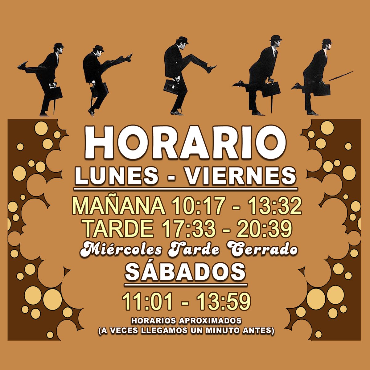 Queridos clientes de Shiva Music 
Como contundente medida de protesta ante el disparatado aumento del precio de las materias primas como el tofu, el brócoli o el queso con proteína de guisante, Shiva Music ha decidido que CERRARÁ LOS MIÉRCOLES POR LA TARDE.