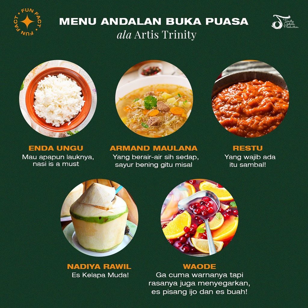 TrinityOptimaP's tweet photo. Ngebayangin ini semua ada di atas meja, bawaannya menggoda iman🥲 Eh gaboleh, gaboleh, gaboleh. Masih 2 jam lagiiii.
#Ramadan #Iftar #2022 #Menu #MenuBukaPuasa #MakanApa #Ngabuburit #Andalan #Favorit #TOPArtists #FunFact #TOPFunFact #Trinitypedia https://t.co/S3WdzD83is