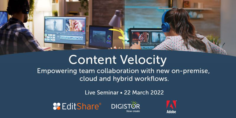 EditShare's tweet photo. Our partner @Digistorians recent event in Sydney featuring insights and demos for enhanced remote production and collaborative editing workflows, is now available on-demand, watch it here👉 https://t.co/I8TvkAKHJU
#cloud #cloudediting #remoteproduction #productionstorage https://t.co/DoEWXNulhY