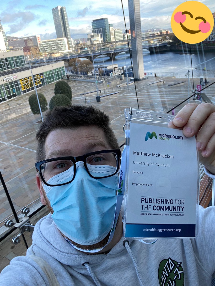 MMckracken's tweet photo. As you can clearly see, I am one happy boy right now #Microbio22. First in person conference! https://t.co/asFVSbQvwb
