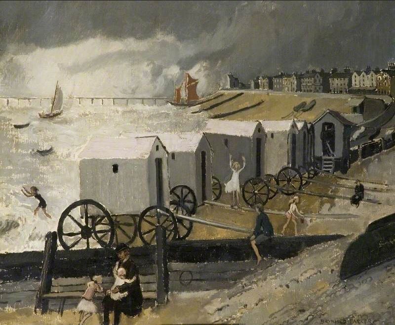 churchartnature's tweet photo. The recent exhibition of #EastLondonGroup artists @BeecroftGallery was a delight. Majoring on the #Steggles brothers Walter & Harold, but a real favourite was a lively, light filled, but storm coming view of Southend on Sea by Brynhild Parker. https://t.co/xYkLCZpXjk