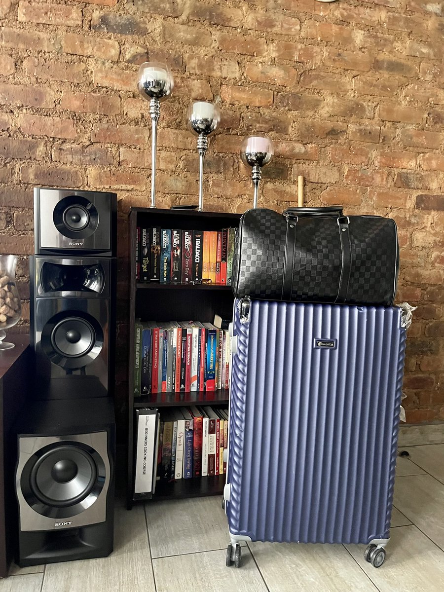 Sibusiso_Bonga's tweet photo. I had clothes on the blue one and colognes plus other essentials on the black one … this is why they charged me for exceeding the limit 🙈🙈🙈 https://t.co/onh5SnvrMW