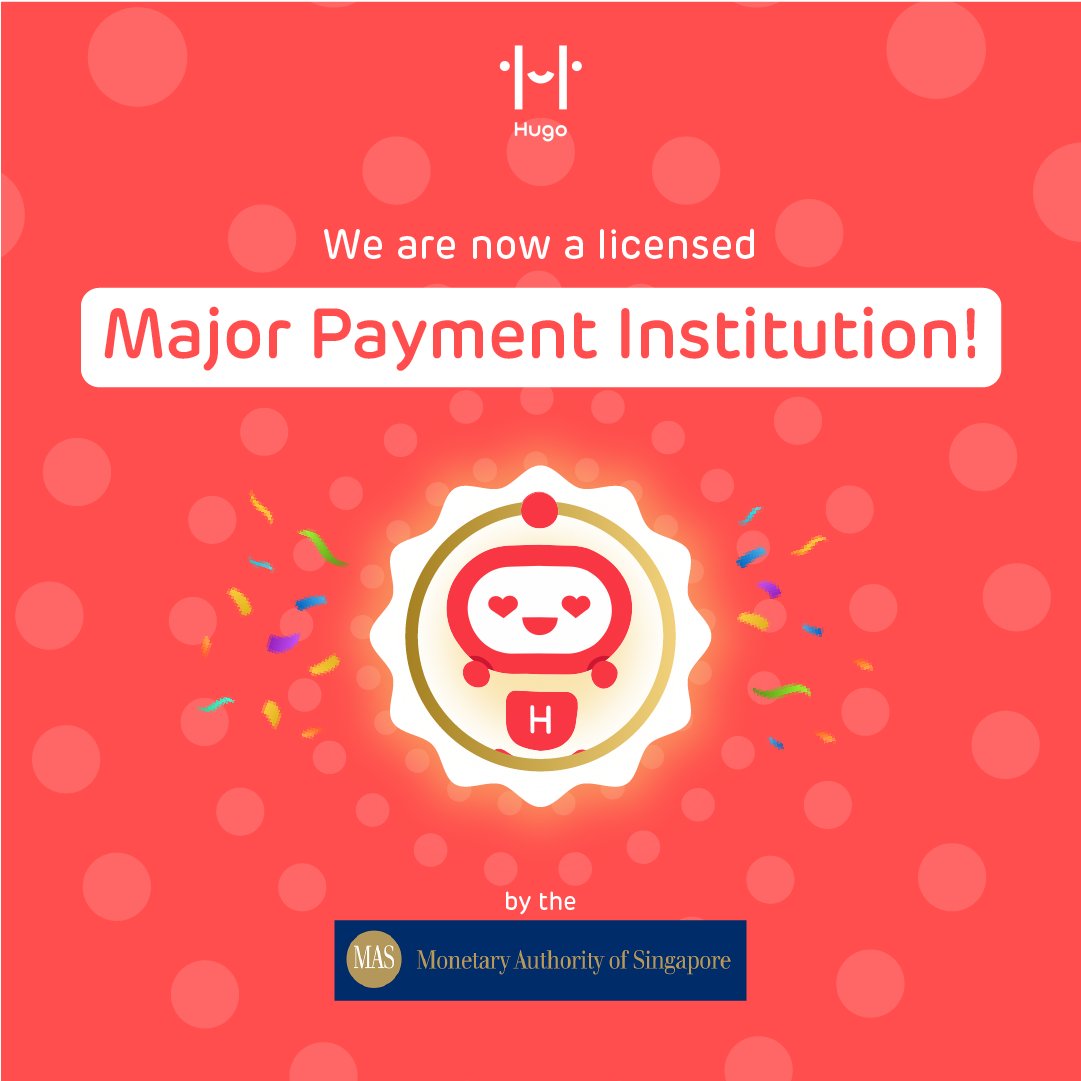 HugosaveSG's tweet photo. //MAJOR ANNOUNCEMENT//
We are now officially licensed as a Major Payments Institution by the @MAS_sg!
This means that they are satisfied with our integrity and capabilities to manage #payments safely for all #HugoHeroes.
Things just keep getting better!
#sg #singapore https://t.co/D9jgsTx1d8