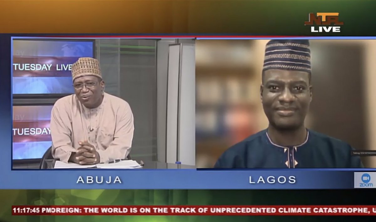 taiwoyedele's tweet photo. I watched the legendary Cyril Stober while growing up as a teenager in the village some 30yrs ago. He anchored the news with distinction and was very consistent with his signature native attires. So it was a pleasure to be interviewed by Cyril Stober on NTA last night. https://t.co/qdV27SbDCC