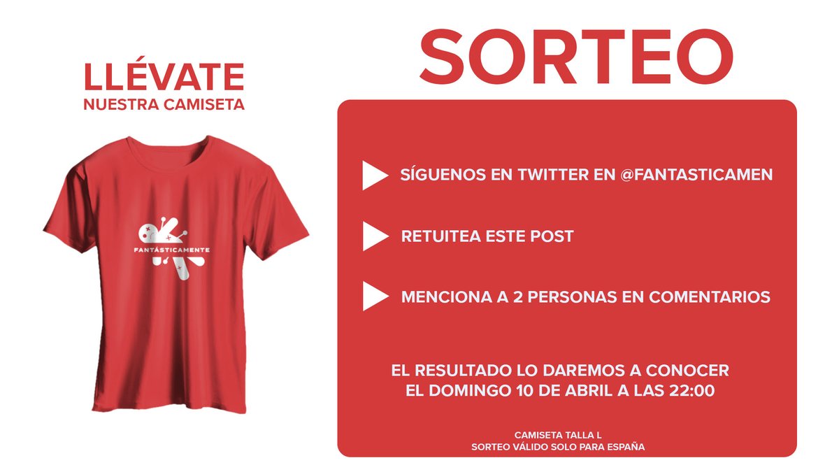 fantasticamen's tweet image. 💥ATENCIÓN #SORTEAZO 💥 Para celebrar que estamos cerca de los 500 seguidores #Sorteamos una camiseta talla L.
¿Qué tienes que hacer para participar en el sorteo?

👉 Síguenos
👉 Retuitea este tweet
👉 Menciona a dos personas en comentarios

#sorteo #Sorteos #camiseta #cine
