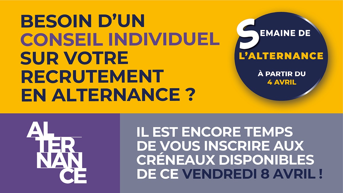 uniformation_'s tweet photo. Besoin d’un conseil individuel sur votre recrutement en alternance ? Il est encore temps de vous inscrire aux créneaux disponibles de ce vendredi 8 avril ! https://t.co/KU40Xyc3nV