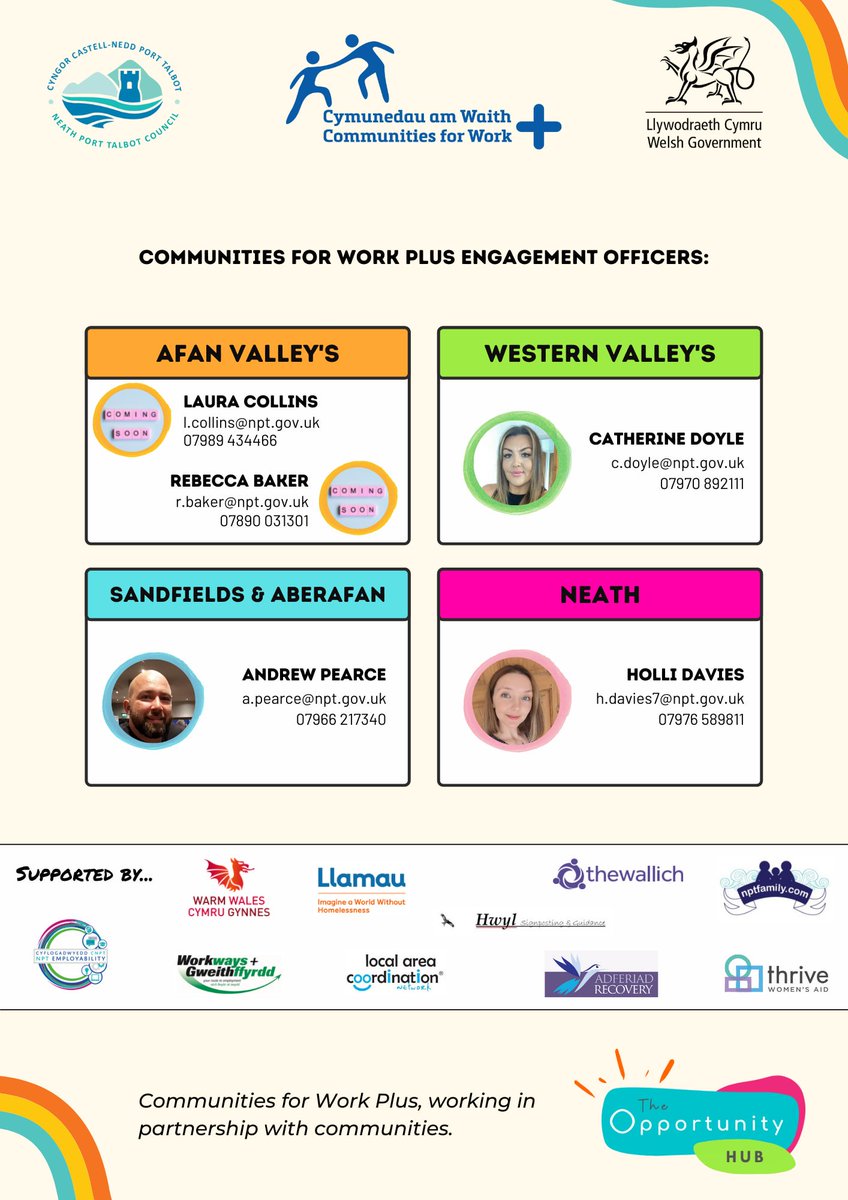 cfwplusnpt's tweet photo. Are you looking for employment or funded training?

Are you feeling isolated or  struggling with an issue or two that you'd like help with?

Call in to our Opportunity Hubs today and speak to one of the team over a free hot drink!😊🌈

#cfwplus #nptcbc #nptcfwplus #jobs #support https://t.co/xtrmr8OWmM