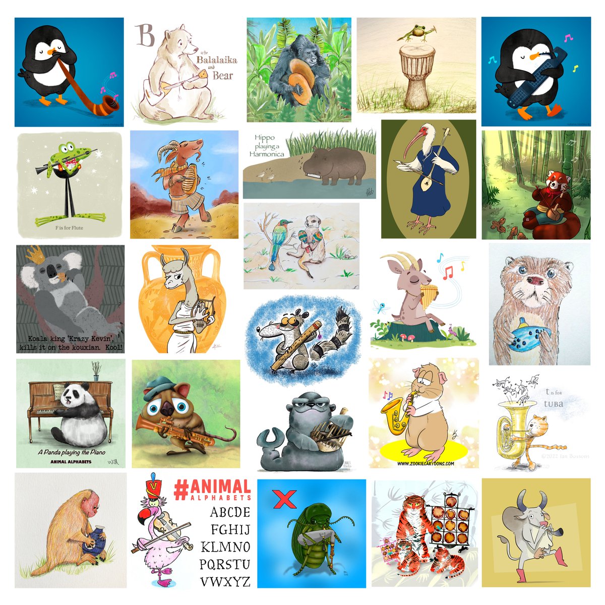 That's it for the musical instruments round. All that's left to do now is share your complete/incomplete alphabets with us and we'll retweet them on Monday at 7.30pm BST. Make sure to tag us on <a href="/AnimalAlphabets/">Animal Alphabets</a> #AnimalAlphabets New round details announced next week. Thanks!