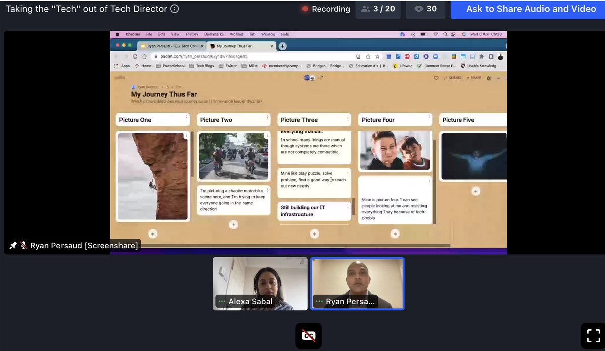 DoakShannon's tweet photo. Great presentation about how IT Leaders need to be at the table as leaders in a school! Taking the "Tech" out of Tech Director by @RyanPersaud23 #itdirector #leadership #schoolleadership #Techdirector #technology #pd #FEGTechConf https://t.co/reGfO4KxX0