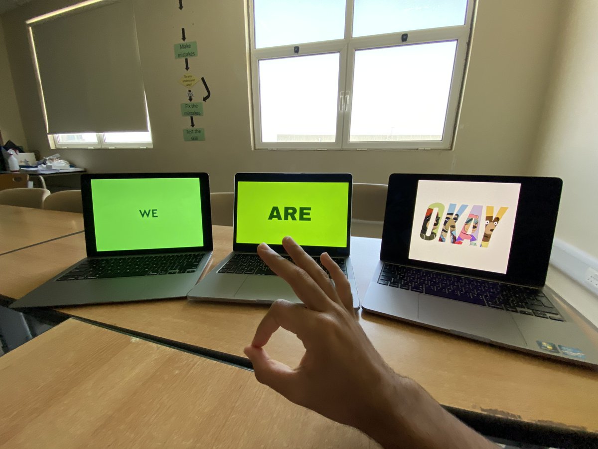 RBaslious's tweet photo. UAE -Dubai, in school right now but we are okay! @okaybears #WeAreOkay https://t.co/ex0f7zazKi