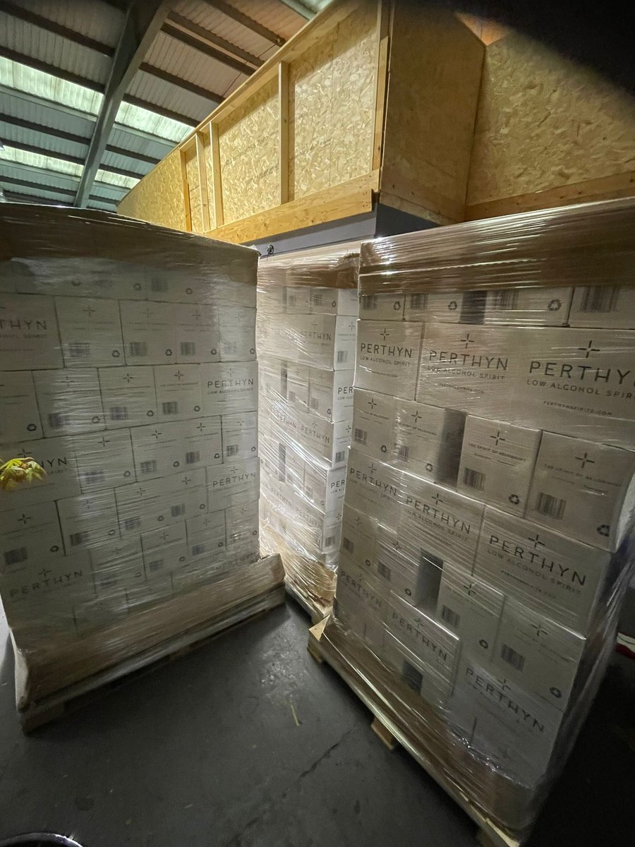 perthynspirits's tweet photo. Yes we've been a bit quiet of late, but boy have we been busy!
Big news coming soon, but these three pallets are going out the door today to one customer!
We may need to expand our storage!! @hookjameshook @ShaneWilliams11 @mikephillips009 @byrney_15  😍 #wales #lowalcohol https://t.co/1VqBmBZUqV