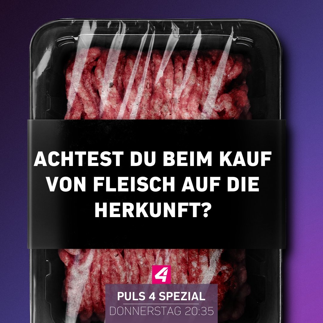 puls4's tweet photo. Achtest du beim Kauf von Fleisch auf die Herkunft? Stimme jetzt in der ZAPPN-App ab!
Denn du kannst via ZAPPN mitdiskutieren: Alle Antworten werden am Donnerstag live beim PULS 4-Spezial "Krankes Fleisch?" am runden Tisch von Expert:innen diskutiert und analysiert. 🗳️
#puls4 https://t.co/AN30lGCeoC