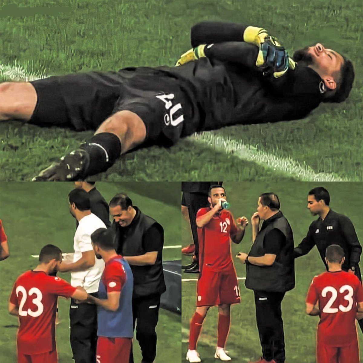 sportbible's tweet image. Throwback to the 2018 World Cup, in Ramadan, when the Tunisian goalkeeper, Moez Hassan, faked an injury so his teammates had the opportunity to drink water and eat dates. 

Genius 👏