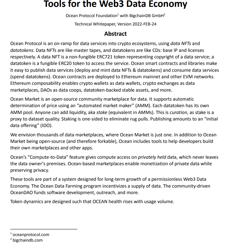 Ocean_of_Data's tweet image. a Quick look at the #whitepaper of @OceanProtocol:

#DataNFT ©️
#DataToken 💿

The #OceanMarket is forkable. There will hopefully be thousands of marketplaces created by #OceanProtocol in the future. 👀

#Web3 technology where #privacy and transparency are paramount. 💪

$OCEAN