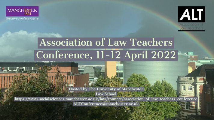 ⚡️Final chance to book onto the Association of Law Teacher Conference 2022. Don't miss out. Bookings close today!!! 

socialsciences.manchester.ac.uk/law/connect/as…