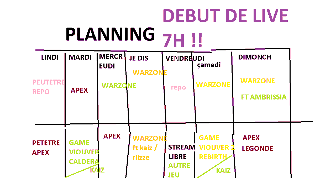 featrana's tweet photo. SALUT APPAREMENT IL FAUT PLANNING QUAND ON EST STREAMER https://t.co/Nk4VgOkaTS