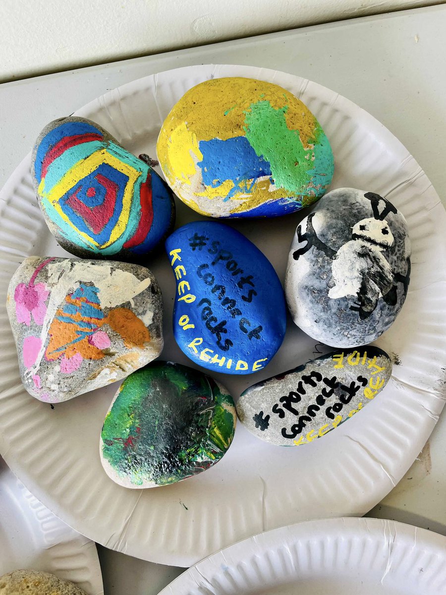 sportsconnectUK's tweet photo. 🗣 Attention all Rock Hunters! The Sports Connect #HAF2022 crew have been busy painting rocks to hide in the community. If you’re lucky enough to find one, don’t forget to hashtag us #sportsconnectrocks #rockhunters #HAFProgrammeKent #HAF2022 https://t.co/BYeqL690Le