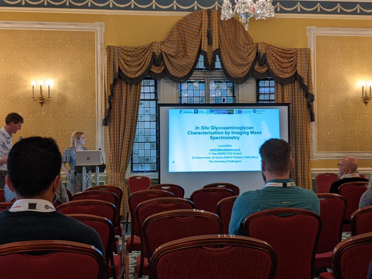 Well done <a href="/lornakmilne/">Lorna Milne</a> for your talk <a href="/BiochemSoc/">Biochemical Society</a> #BiochemEvent - and thanks to the organisers for the opportunity to present the early stages of a really exciting project imaging GAGs in situ using MS with <a href="/EVILScienceUoN/">EVIL</a> and Andrew Hook <a href="/AMHTGroup/">AMHT Group</a>