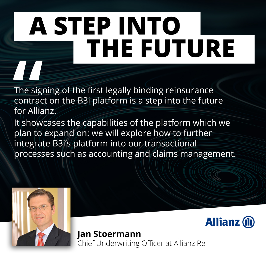 🚀 A Step into the Future

Here's what Jan Stoermann, Chief Underwriting Officer at Allianz Re had to say about the first legally binding reinsurance contract on distributed ledger.

Read the story here: b3i.tech/2022/04/06/wor…

#reinsurance #innovation #blockchain