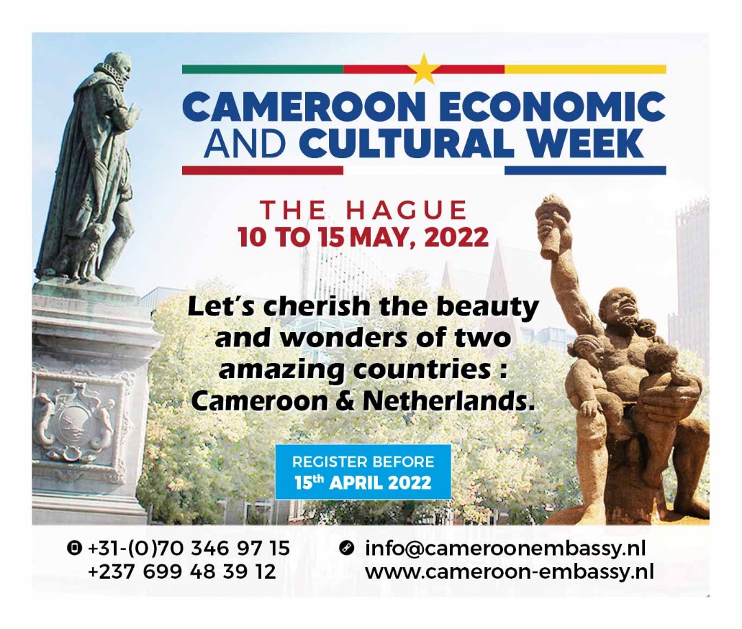 BertrandFoffe's tweet photo. La semaine économique et culturelle du Cameroun au Pays-Bas se tiendra du 10 au 15 Mai prochain à la Haye.

Ce sera l'occasion de sceller des deals et partenariats entre les institutions, les entreprises et les entrepreneurs des deux nations.

@jangolofarm y sera,rendez-vous pris https://t.co/eFXlyBwWfj