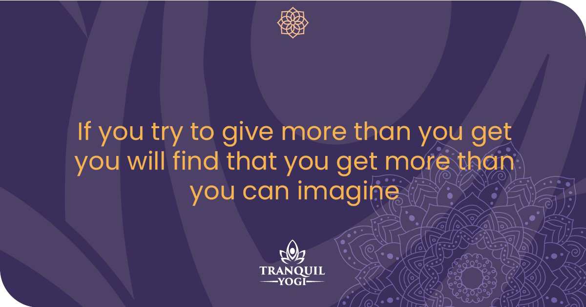 tranquil_yogi's tweet photo. The nature of our human psyche is such that we fool ourselves into thinking that holding on for dear life is the way to survive. However the truth lies is that we gain more than we lose when we pour ourselves and our resources into others. 
#tranquilyogi #yoga  #meditation https://t.co/bN6IHxcnUh