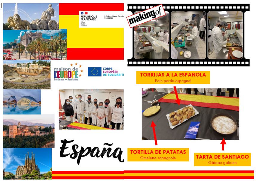 CollegeManon's tweet photo. Repas espagnol au collège de Bassens ! Préparé par les élèves de 3ème SEGPA de l'atelier H.A.S. en collaboration avec la Maison de l'Europe et ses ambassadeurs. https://t.co/blP0E0ucdZ