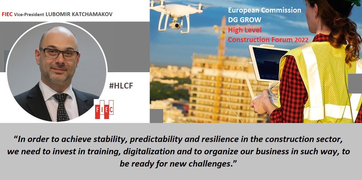 FIEC_Brussels's tweet photo. 📢Today at High Level Construction #Forum #HLCF hosted by @EU_Growth, @FIEC_Brussels Vice-President LUBOMIR KATCHAMAKOV presented challenges and trends in a panel discussion focused on the #resilience of the #construction #Ecosystem
#RenovationWave #EUGreenDeal #sustainability https://t.co/upoA1wQTGS