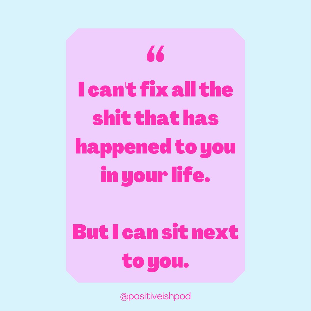 This was such a prevalent message in our chat with <a href="/listentocasey_/">Casey McQuillen</a> and it rang true for us.

We can't flick a switch, record a podcast and make it all alright. But maybe we can sit beside each other and make it all feel a little more manageable? 

Full ep: positiveish.co.uk/episodes-1