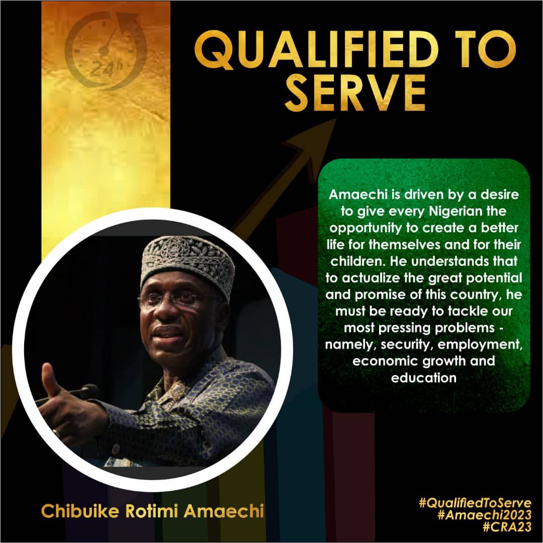 PreciousOyet's tweet photo. @ChibuikeAmaechi has the answer to Nigeria's economic challenges, youth unemployment, infrastructural decay and insecurity. @DaminaboEric @EthelMEthel @Babakay65639285 @bourdillondb
#QualifiedToServe
#QualifiedToRun
#Amaechi2023
#CRA2023 https://t.co/E4AGLirTrA