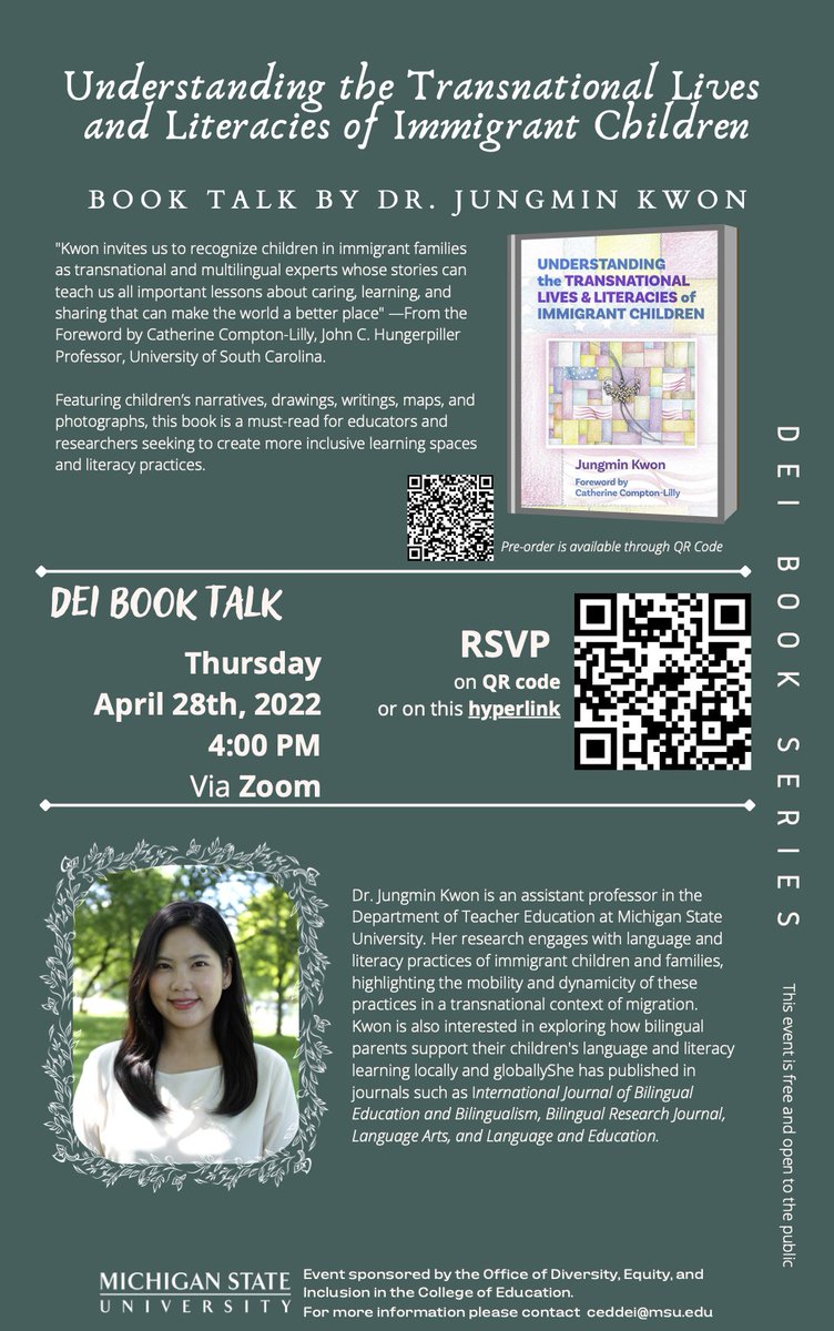 Great virtual book talk coming up on April 28th!  Check the QR code for details and RSVP!