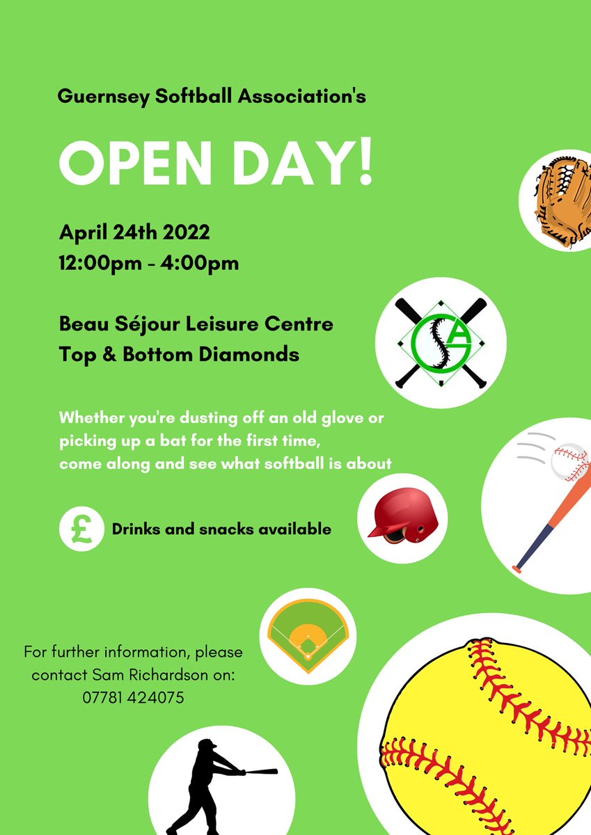 GuernseySports's tweet photo. Fancy giving softball a go? Why not head along to the @GsySoftball Open Day later this month? #trysomethingnew #guernseysport #beactive https://t.co/G2juO3edc4