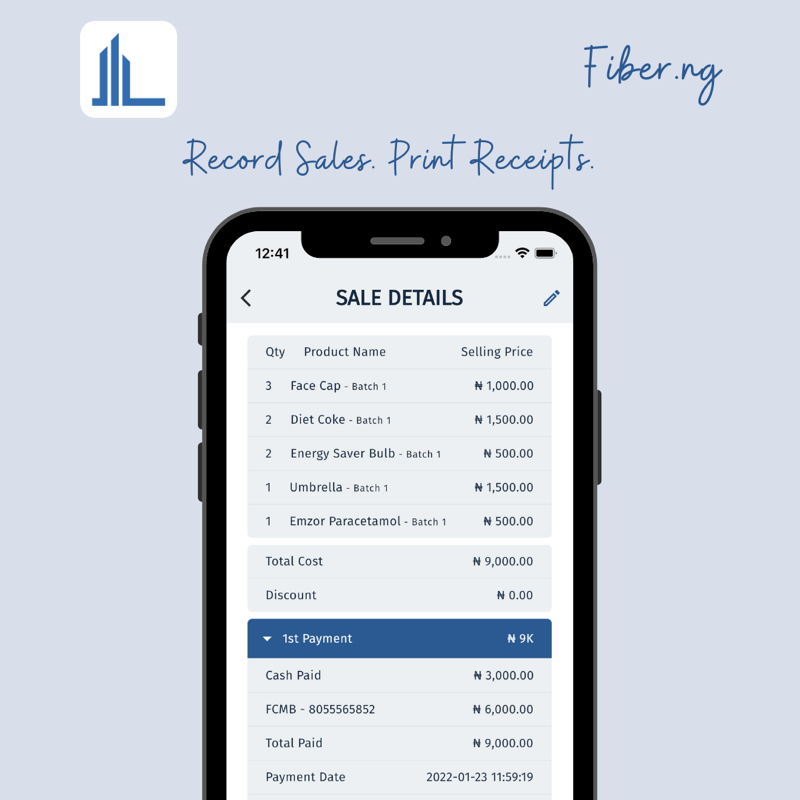 OrangeFenHQ's tweet photo. Tracking inventory made easy.

- Scan and sell inventory using barcodes.
- Record sales, instalment payments, cash payments, bank transfers.
- Print receipts with bluetooth printers.
- Get relevant notifications (low stock, expiry date).
- Add staff (and they can record sales).
