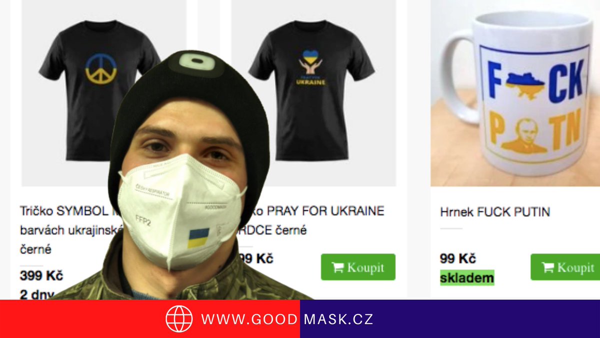 GOODMASK_CZ's tweet photo. 💜💛Díky vám jsme podpořili ukrajinskou armádu a domobranu. K 28. březnu to bylo 1️⃣8️⃣2️⃣ 6️⃣4️⃣4️⃣  Kč❗️Každá koruna, kterou na koupi symbolů solidarity vyrobených našimi ukrajinskými hrdiny vynaložíte, půjde přímo na účet ukrajinské armády 👉  https://t.co/gyLoUU8evE https://t.co/VjlZbnBJzL