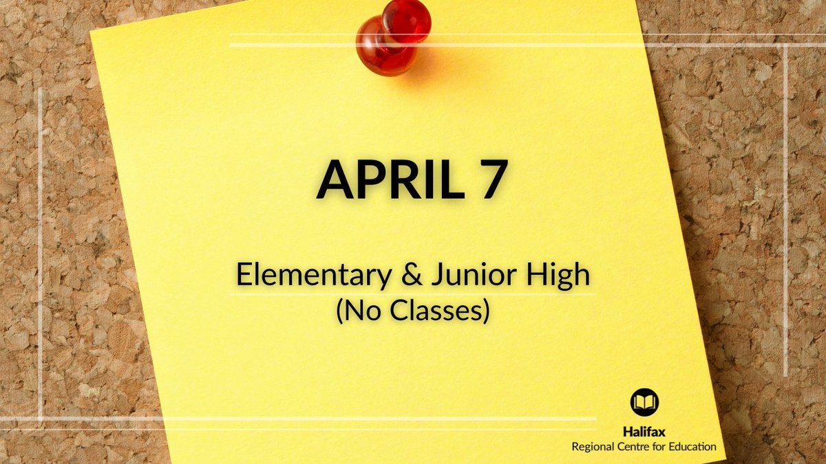 Don't Forget! There are no classes tomorrow, April 7, for elementary and junior high students. 

The morning will be a PD Day and Parent/Guardian - Teacher interviews will take place in the afternoon.

View our 2021-22 school calendar: hrce.ca/calendars
