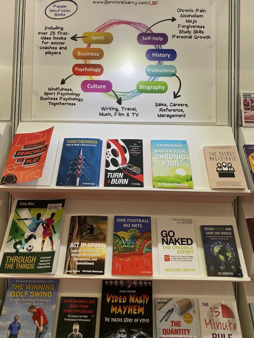 JustinWalley10's tweet photo. Lovely to see my book "One Football, No Nets" alongside many other publications at the @LondonBookFair which returns to London and runs until tomorrow at @olympia_london 

#LBF22 https://t.co/i1bI1dXr2z