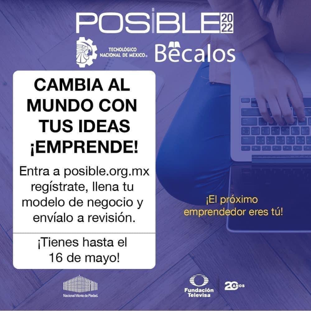 TecNM_MX's tweet photo. #ElTecNMInforma
Si eres parte de la #ComunidadTecNM y quieres hacer más con tu idea tenemos una noticia para ti, la Convocatoria de Posible México 2022 ya inició y queremos invitarte a participar.
Regístrate 👉🏻 https://t.co/lHhpTzaODl https://t.co/umsn5fVkeh