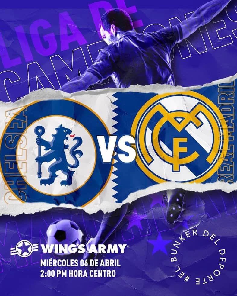 wingsarmymzo's tweet photo. #Soldado preséntate hoy en el #BunkerDelDeporte a disfrutar del partido de ida de la #ChampionsLeague entre el #RealMadridVsChelsea! @wingsarmymzo https://t.co/21ZDz9nw0X