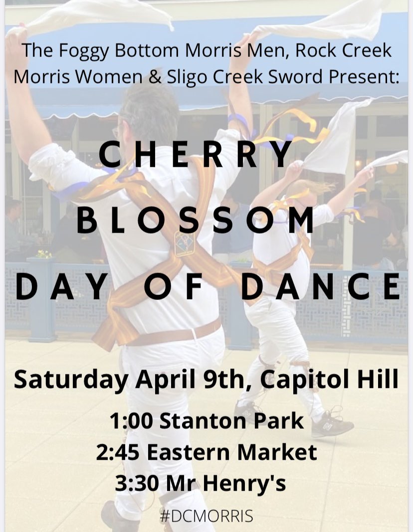How do you celebrate the changing of the season? We celebrate by dancing for our annual Cherry Blossom Day Of Dance! This Saturday April 9th in Capitol Hill. See you there, have a beer with us afterwards! 

#DCMORRIS