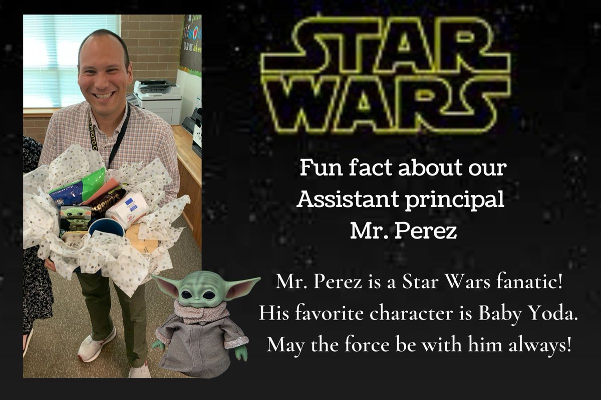 DVISD_GES's tweet photo. Fun facts in celebration of Assistant principal's week.
#assistantprincipal #appreciationweek #DVPROUD #gilbertproud #PawsupGilbert #Funfacts #harrypotter #Gryffindor #starwars #babyyoda #maytheforcebewithyou https://t.co/h0Biby2zig