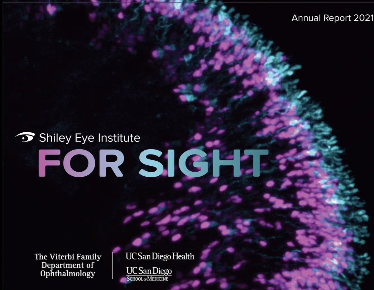 ShileyEye's tweet photo. The Shiley Eye Institute 2021 Annual Report “For Sight” is now up on our website! To read, please visit: https://t.co/0J8r6QxNdC #shileyeye #AnnualReport https://t.co/GPk7zzwjwF