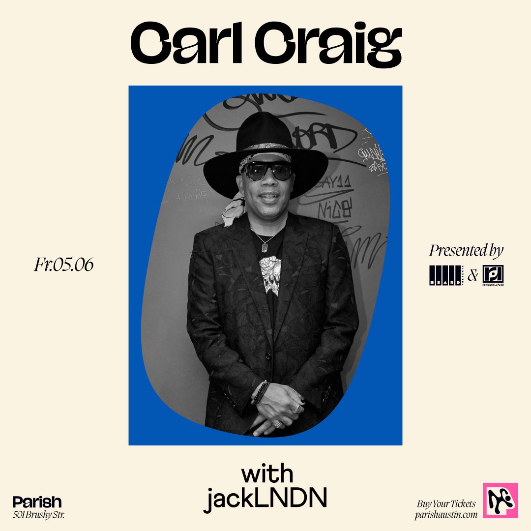 We’ve partnered w/ Resoundpresents to bring Detroit techno visionary Carl Craig alongside jackLDN on 5/6/22 💿

We’re a month away! 
So grab your tickets here 👇
found.ee/CarlCraig_May6